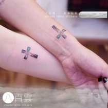 Eight hundred clouds hand-painted lovers cross church glass window geometric figure cross small picture tattoo sticker