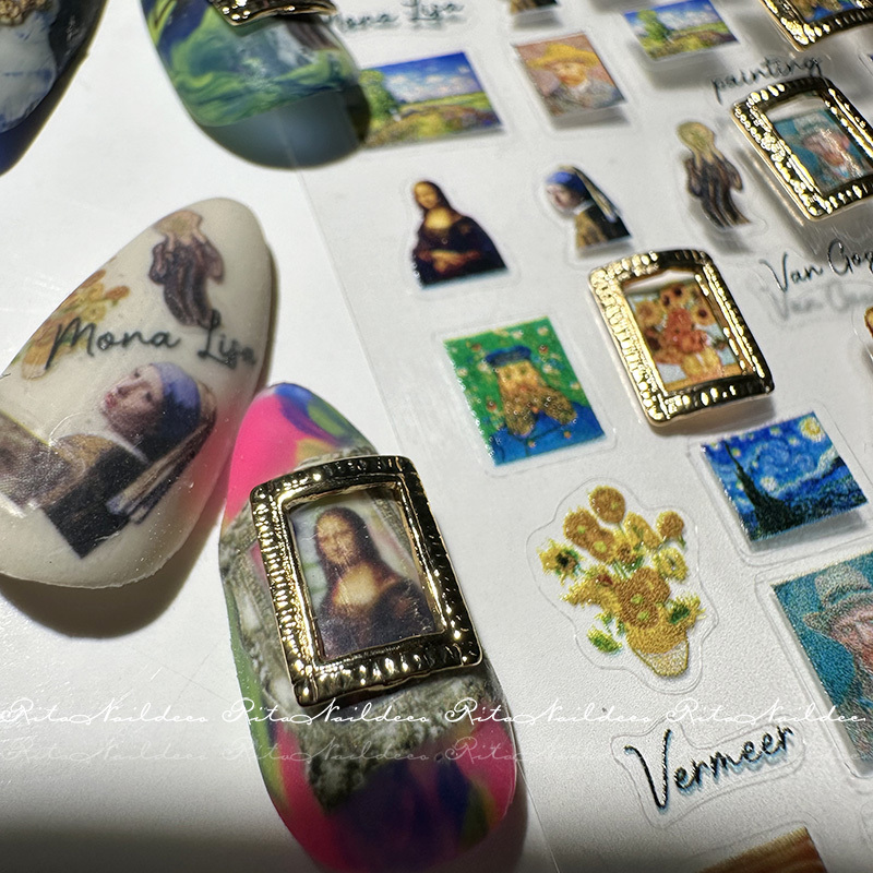 Ritanail Baroque Retro Oil Painting Nail Stickers Pop Pattern Personalized Nail Stickers European Renaissance