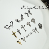 4 punk nail crosses of European and American brain retro-niche dark nail ornaments RITA Nail