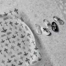 Cross Saturn nail stickers thin four - corner star European and American punk nail sticker shot 2Rita Nail