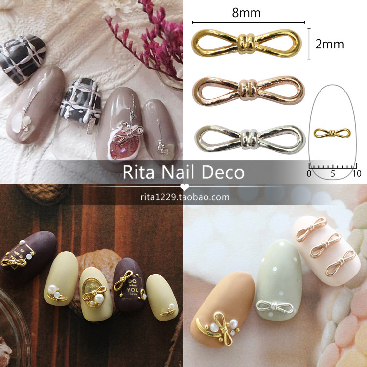 RITAnailDECO Small and fine Butterfly Cong Christmas Alloy jewelry Rose Golden Gold Ornaments 10