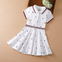 Girls short sleeve dress cotton foreign style 2021 new summer princess dress little girl College wind cotton dress