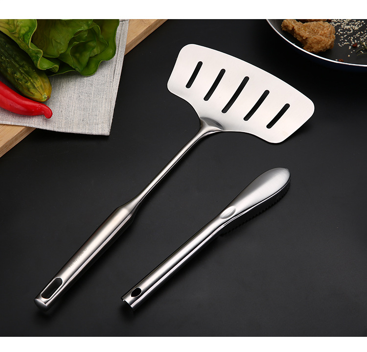 Đức 304 thép không gỉ dày chiên cá xẻng xẻng xẻng mở rộng nhà bếp cung cấp bếp xẻng xẻng phẳng - Phòng bếp dụng cụ làm bếp