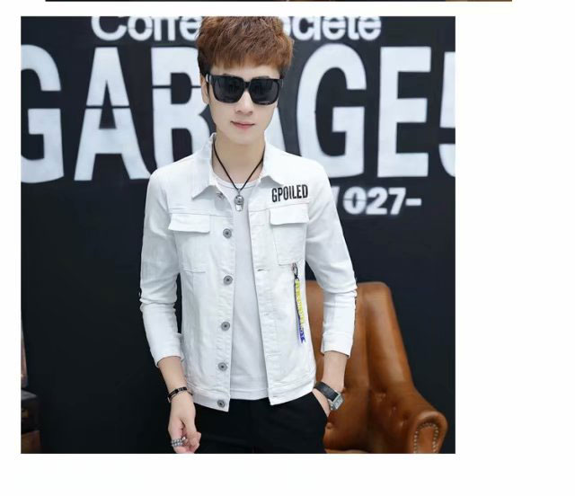 2018 áo khoác denim nam mới trẻ trung đẹp trai xu hướng quần áo mùa thu Hàn Quốc phiên bản áo khoác mỏng học sinh áo ghi lê