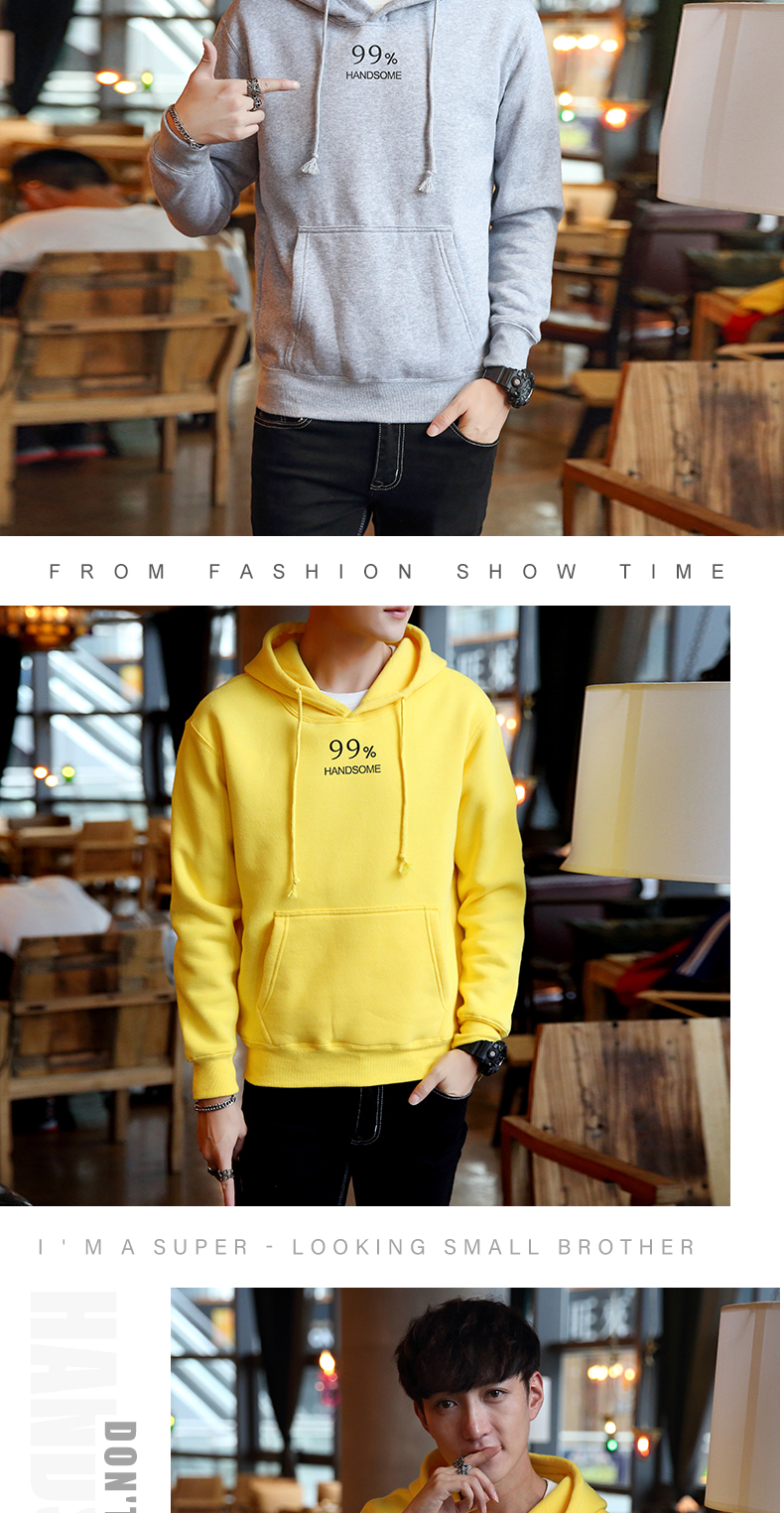 Áo len cao cổ mới Áo len nam Hàn Quốc Áo thu đông Học sinh trung học Teen Tide thương hiệu Boy Long Sleeve Cap áo hoodie loang màu