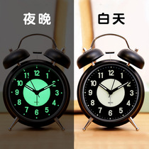 Living room mute simple modern Net red metal luminous Bell home alarm clock student children desktop clock table table