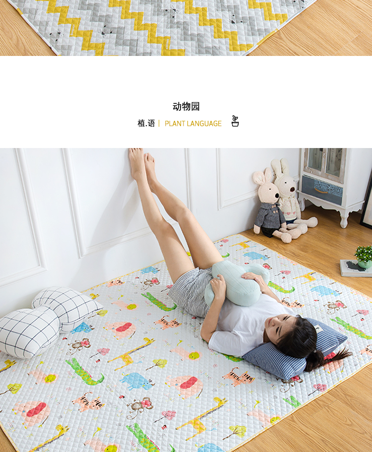 Vải cotton Bắc Âu thảm phòng ngủ cạnh giường phòng khách thảm trải sàn mat mat thảm máy có thể giặt thảm xốp 1mx1m