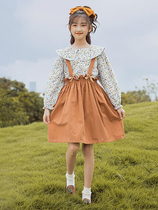 Trend Bala Girl Doll Sweatshirt Princess Suit 2021 New CUHK Kid Shredded Blouse Shirt Braces dress Two sets