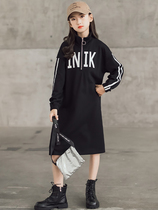 Tide Bala Girl Casual Loose Collar dress Dress Fall 2021 new CUHK Printed Letter Clothing dress