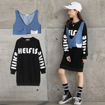 Tide Bala Girl Casual Mid-Length Suit Autumn Winter 2021 New CUHK Childrens Clothing Sport Two Sets