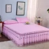 Hàn Quốc màu tím ren đơn dày sản phẩm bông giường bedspread váy phong cách ba mảnh giường bìa trượt giường đơn - Váy Petti váy giường Váy Petti