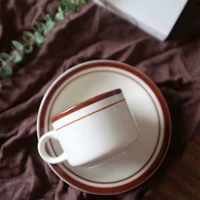 Разное общество ретро винтажное среднепользовое рельефная полоса керамическая ностальгическая кофейная чашка чашка чайная чашка
