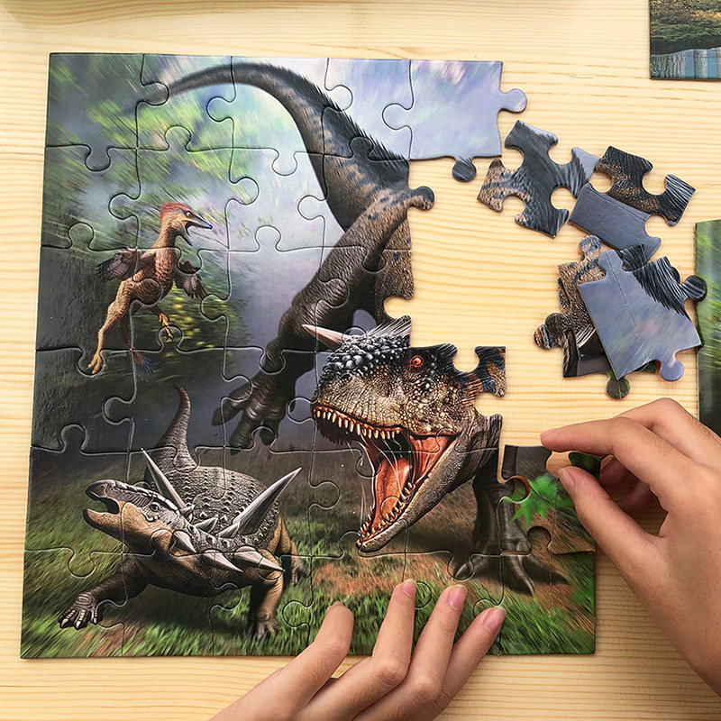 Children's dinosaur jigsaw puzzle intelligence boy toy 3-4-5-6-7-year-old baby early teach puzzle kid pintu puzzle