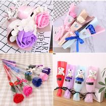 Mothers Day single flower carnation flower bouquet Little Bear rose to hold flowers Valentines Day 520 company event giveaway