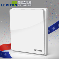 Выключатель двухклавишный leviton墙壁开关插座家用面板电灯单联按钮一开双控大面板86型白