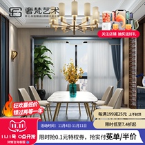 Nordic marble dining table and chair combination modern simple dining table rectangular Hong Kong style light luxury dining table household small apartment