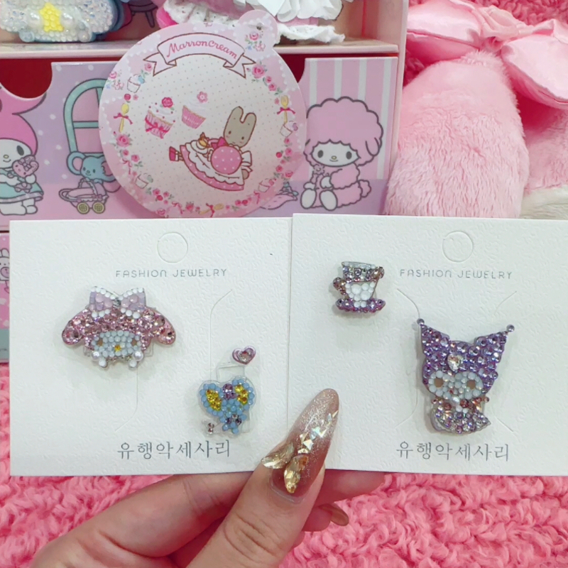 Japanese Version of Sanrio's Cute Melody, Little Mouse Frando, and Kuromi Afternoon Tea Time Waterproof Stickers for Planners