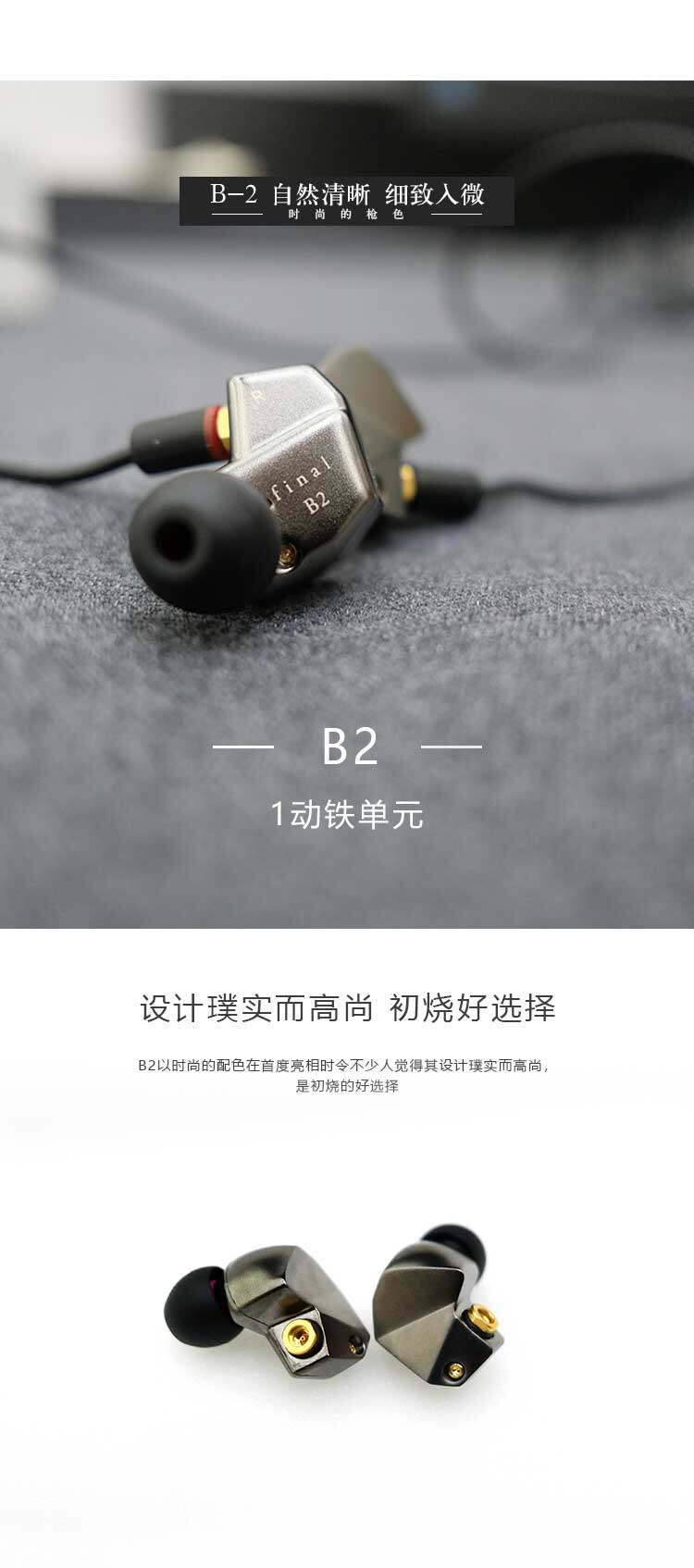 Проводные HiFi наушники final b3 b2 b1圈铁混合耳机b系列动铁动圈入耳式耳塞京线可拆卸