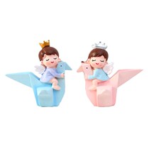 Paper crane doll cake decoration Blue Boy pink girl Thousand Paper Crane baking decoration products