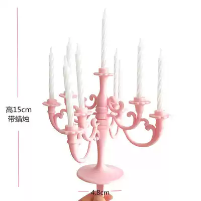 Candlestick birthday cake decoration decoration dessert table European dress baking cake decoration ins retro candle