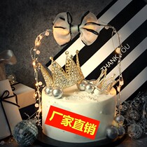 Net red arch iron Pearl bow cake decoration queue dessert table decoration flag diy ornaments