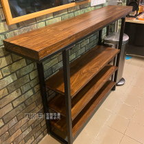 American solid wood shelve shoe rack minimalist modern Xuan Guan Table Dining Side Cabinet Close To Wall Narrow Kitchen Island Bench Strip Side Table