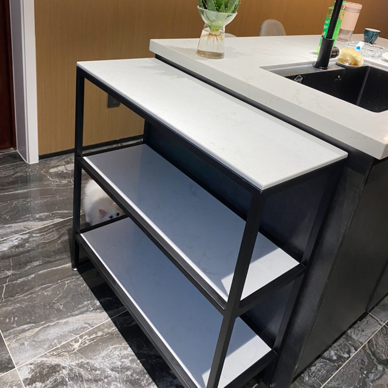 Nordic marble shelve leaning against wall floor microwave oven Oven Dining Cabinet Kitchen customised containing lettuce table