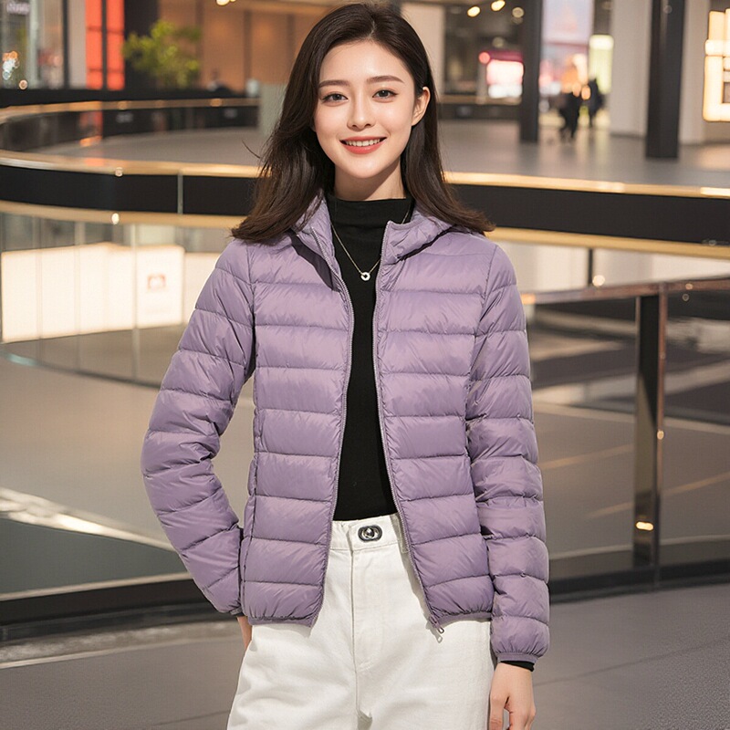 Petite Lightweight down Jacket for Women 2024 New Short Style White Duck down Fashionable Autumn and Winter Plus Size Lightweight Coat