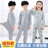 Bé trai chống đá một bộ đồ ngủ trẻ em chống lạnh nam cotton bé gái người thân phụ nữ mùa thu và mùa đông trẻ em trẻ em bodysuit bé trai 0-24 tháng