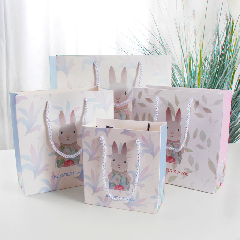 Korea Creative Xinqing Cartoon Rabbit Gift Bag Birthday Festival Gift Package Gift Box with handbag