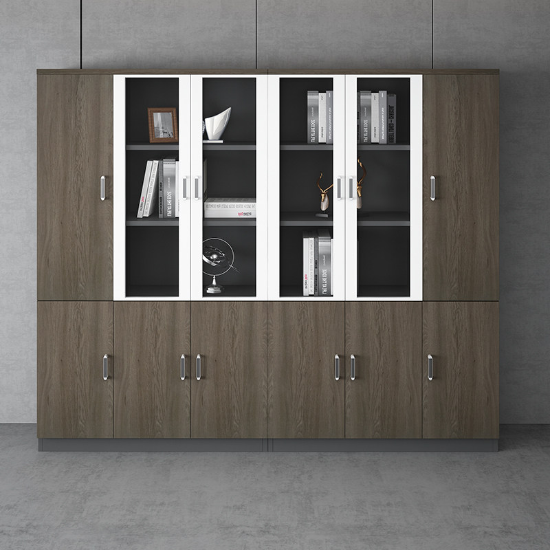 Office large cabinet wooden bookcase free combination simple data cabinet file cabinet file cabinet with door storage cabinet