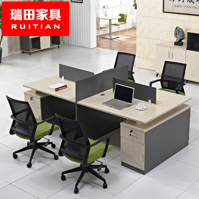 Ruitian office desk and chair simple modern office furniture 4-person screen staff desk computer desk staff desk