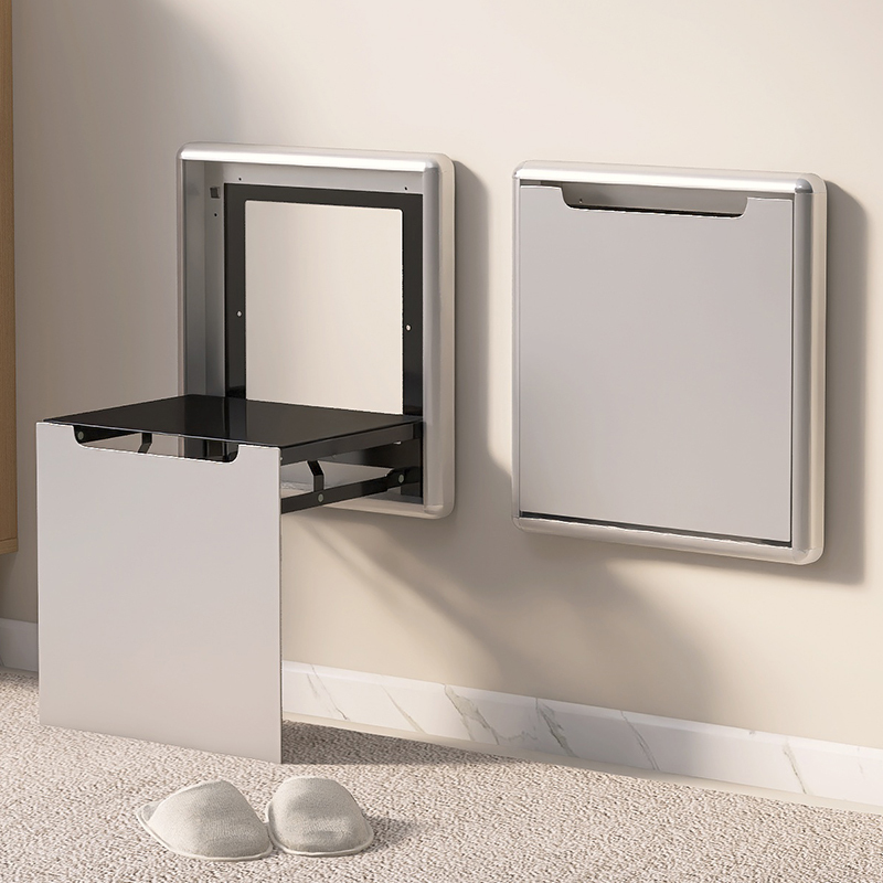 Foldable Shoe-Changing Stool, Wall-Mounted, Foldable Entryway Chair, Doorway Shoe Cabinet, Invisible Shoe-Changing Stool, Foldable Bathroom Stool