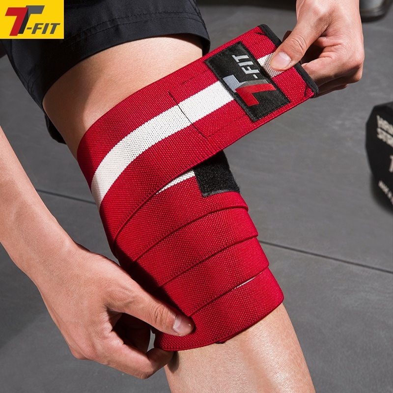 Professional winding knee brace squat pressure strap bodybuilding fitness strength lift knee brace weight training leggings