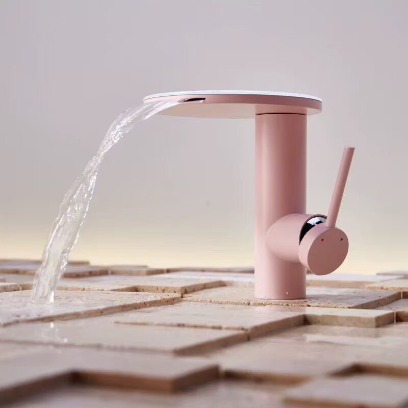 Modern Minimalist Pink Faucet Aerator Creative Designer Bathroom Sink Faucet