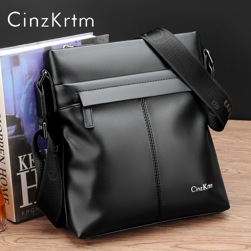 CinzKrtm leather one-shoulder cross-body bag business men's bag men's bag bag bag leather casual cross-body small backpack