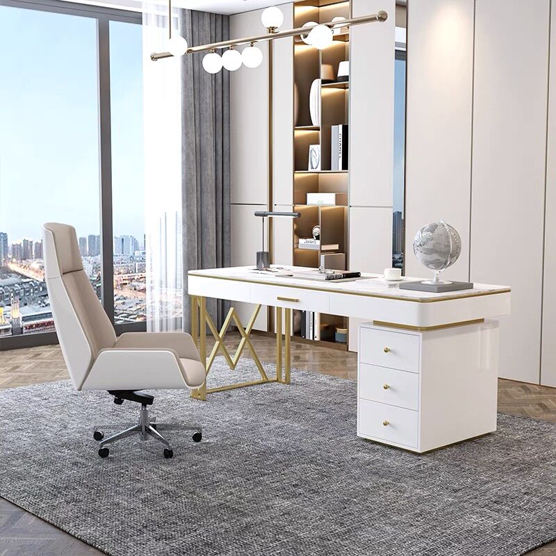 Nordic light luxury desk rock board computer desk home desk desk beauty salon reception medical beauty consultation table and chairs