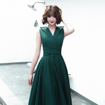 Banquet small evening dress dress women 2021 new summer high texture dress Noble celebrities usually wear temperament