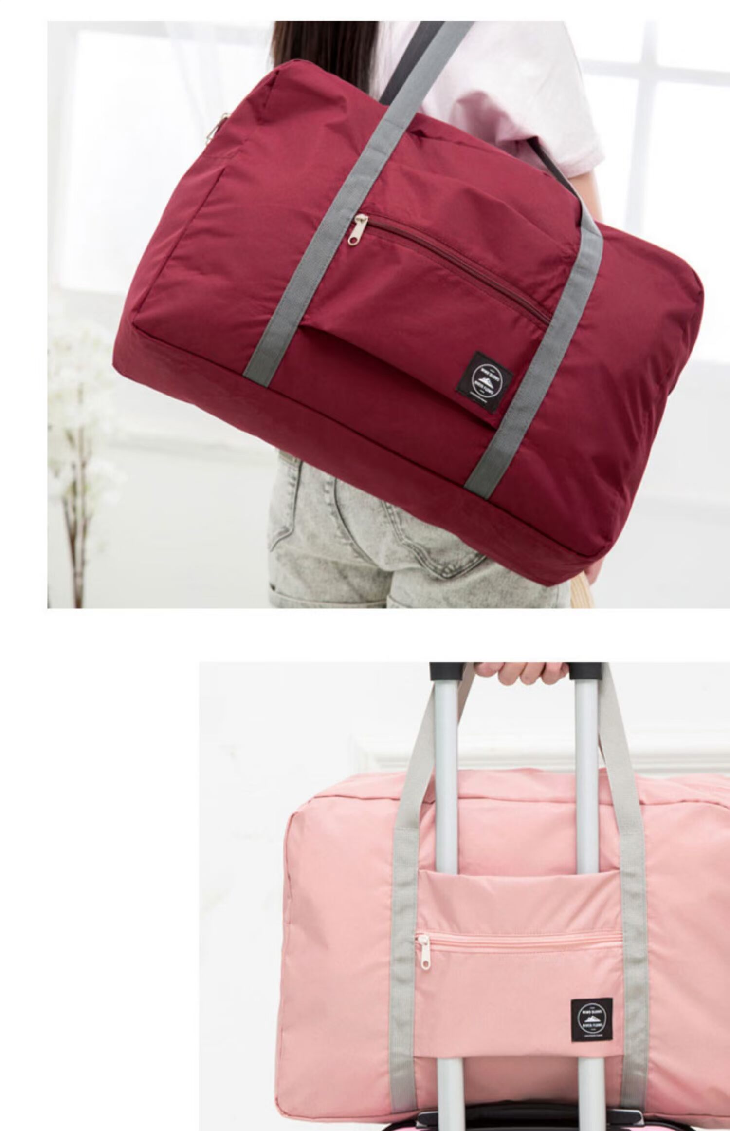 Túi du lịch gấp túi du lịch công suất lớn túi du lịch túi hành lý túi duffel túi nữ khoảng cách ngắn xe đẩy túi xách - Túi du lịch túi trống du lịch