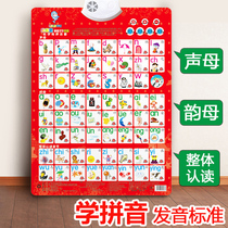 Big picture book has a sound preschool class Wall Chart for beginners to practice puzzles childrens Chinese characters childrens pinyin alphabet