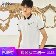 Carbine Men 2019 Mới Ve áo ngắn tay Slim White POLO Áo sơ mi thêu đơn giản Áo trẻ trung - Polo