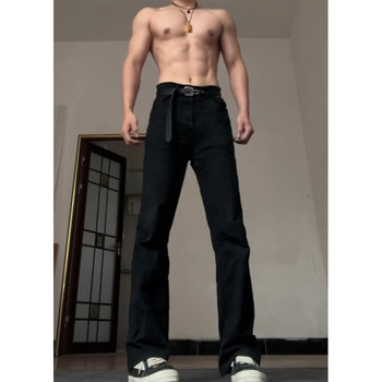 Black Stretch Scimitar Jeans for Men and Women, Slim Fit, Slimming, Slightly Flared Pants, Tall American Vibe Straight-Leg Pants