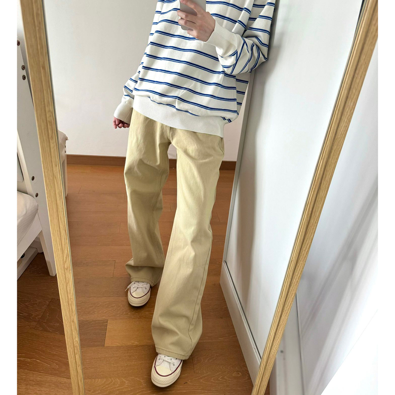 Bcare Light Khaki Jeans Unisex Autumn American Style Cleanfit Pants Straight Leg Slightly Flared Work Pants Bcare Light Khaki Jeans Unisex Autumn American Style Cleanfit Pants Straight Leg Slightly Flared Work Pants