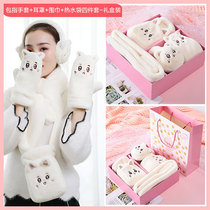 Gloves female winter students warm autumn and winter soft sister cute claws plush cat claws Korean half finger thickened and velvet
