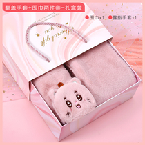 Plush touch screen gloves Winter female ins cute plus velvet warm cycling students autumn and winter windproof