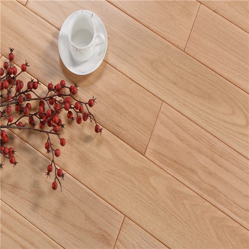 Pinjia manufacturer Nordic style home improvement Bedroom living room Natural oak American Red Oak pure solid wood geothermal lock floor