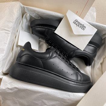 ເກີບຜູ້ຊາຍ Kuang McQueen Black Warrior Thick Sole Heightening White Shoes 2024 Spring New Black Milo Official Authentic Shoes