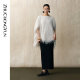 ZHUCHONGYUN2025 Spring New Snow White Romantic Tassel Large Round Neck Loose Straight Half-Sleeved Top