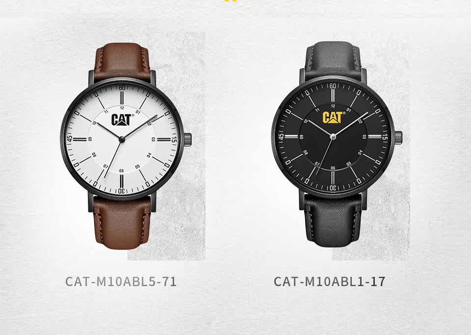 卡特彼勒 CAT 中号表盘 男士超薄皮带手表 图10