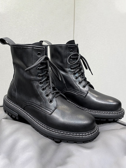 夏季新款男士大码马丁靴46真皮黑色加宽靴子48高帮男鞋49单款男靴